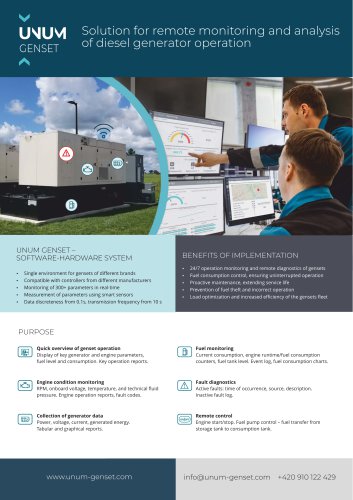 UNUM Genset Platform for remote monitoring