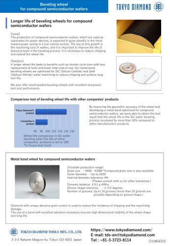 Metal bond diamond grinding wheel for beveling compound semiconductor wafer