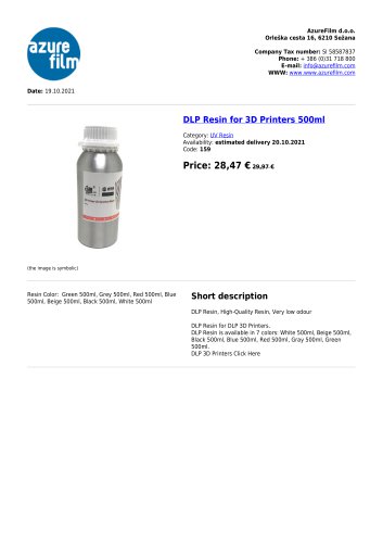 DLP Resin for 3D Printers 500ml