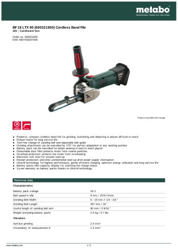 BF 18 LTX 90 (600321850) CORDLESS BAND FILE