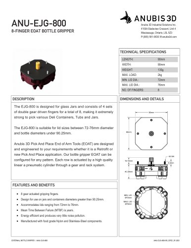 ANU-EJG-800  8-FINGER EOAT BOTTLE GRIPPER