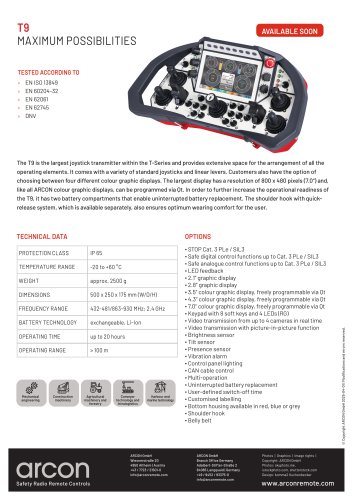 product data sheet T9