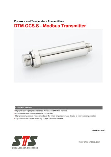 DTM.OCS.S Digital pressure transmitter Modbus