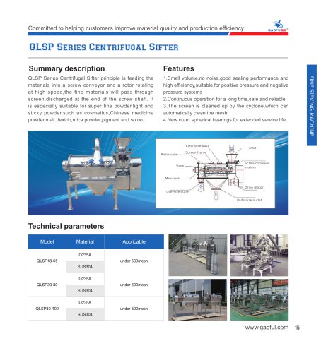 Centrifugal sifter