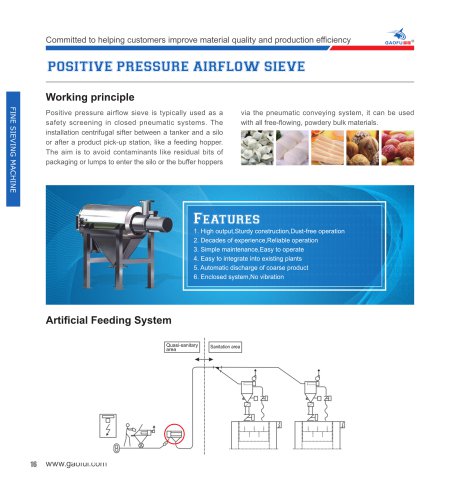 Positive pressure airflow sieve
