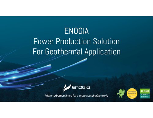 Enogia - Power Production solution for Geothermal Application