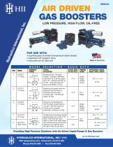 AIR DRIVEN GAS BOOSTERS LOW PRESSURE , HIGHT FLOW , OIL FREE