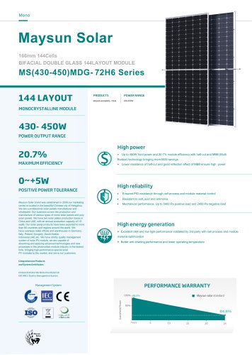 MS(430-450)MDG- 72H6 Series