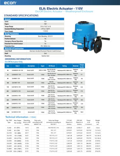 ELA: Electric Actuator - 110V