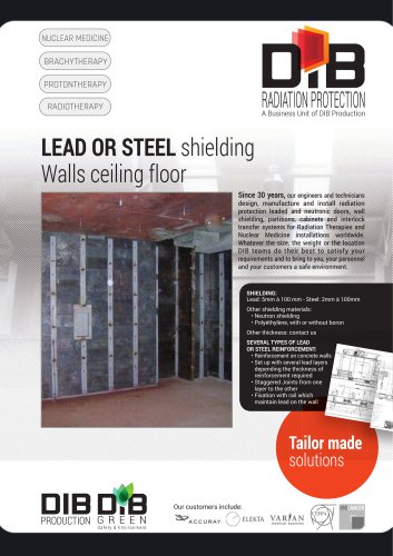 Lead or Steel Shielding Walls Ceiling Floor