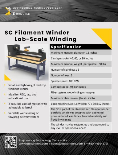 SC Filament Winder: Lab-Scale Winding