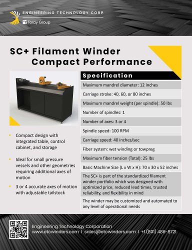 SC+ Filament Winder: Small-Scale Production