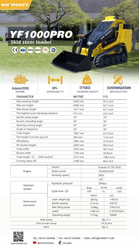 INFRONT Brand New Front End Loader Crawler Mini Skid Steer Loader Price CE Approved Tracked Small Skid Loader YF1000PRO