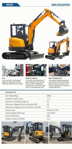 INFRONT EPA Engine 1.2ton 2t 3.5 Ton Mini Crawler Hydraulic Bagger Digger Excavator Multi Function Pelle Excavadora YFE35A