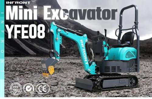 INFRONT Factory Price Hydraulic Full Accessories 0.8 Ton bagger Mini Retro Excavator pelle YFE08