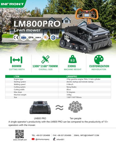 INFRONT Factory Tractor Lawn Mower Grass Cutter Garden Lawn Mower LM800PRO