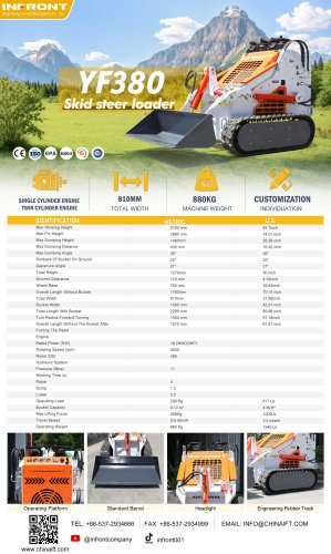 INFRONT FREE SHIPPING Cheap Price CE 380 Skid Steer Loader Mini Skid Steer Small Garden Loader Track Mini Skid Steer Loader YF380A