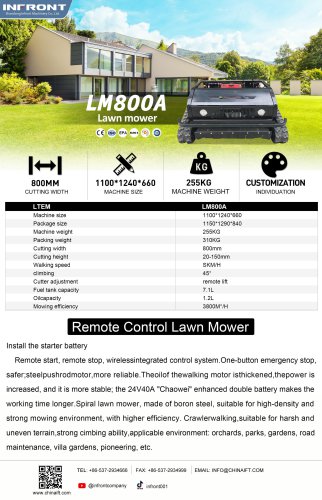 INFRONT High Performance Lawn Mower Easy Operation Grass Cutting Machine LM800A