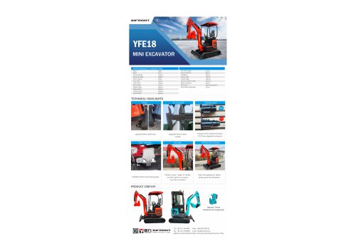 INFRONT Mini Excavator 1.8 Ton Euro 5 Kubota Engine Crawler Bagger Farm Chinese Mini Excavator Machine YFE18U