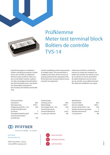 Meter test terminal block