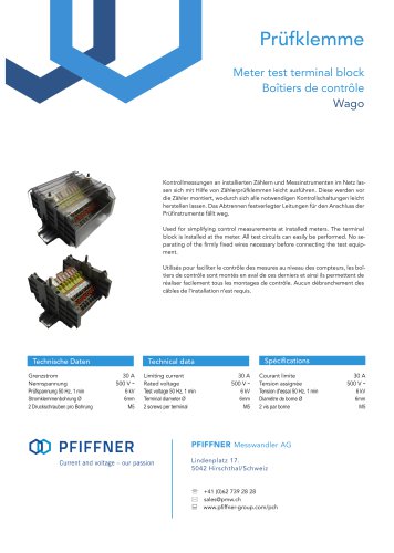 Meter test terminal block