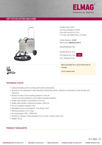 DRY ICE BLASTING MACHINE