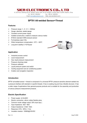 SPT81 All-welded Sensor+Thread