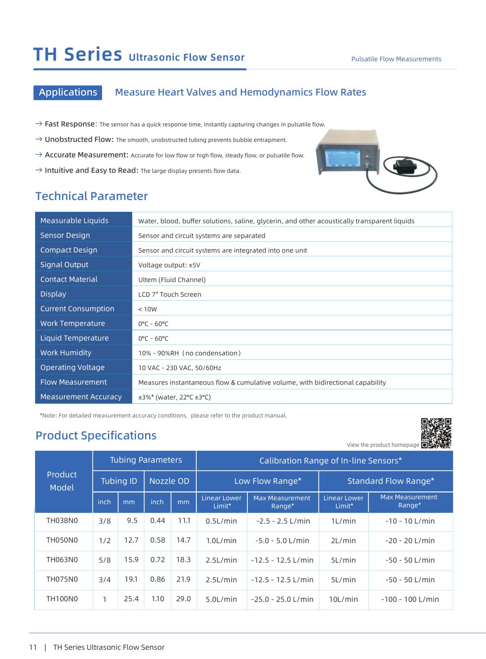 TH Series Ultrasonic Flow Sensor - XY-TEK