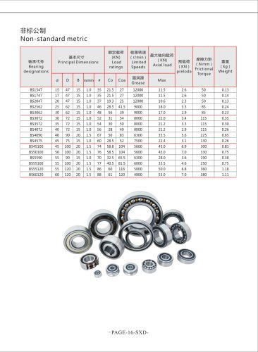 Non-standard Angular Contact Ball Bearing