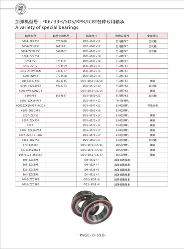 Special Bearings for FK6, 33H, SDS, RPR, ICBT