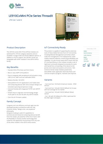 LE910Cx Mini PCIe Series ThreadX