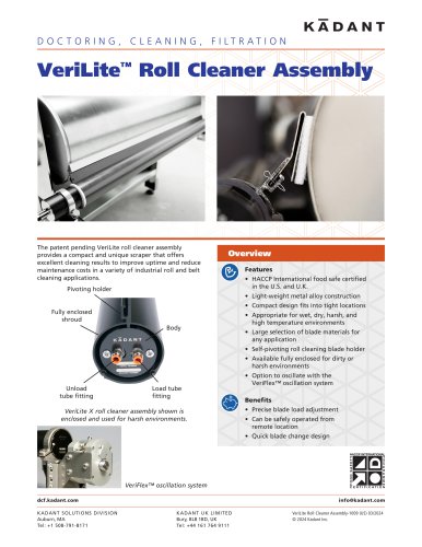 VERILITE™ ROLL CLEANER ASSEMBLY