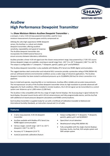 AcuDew Dewpoint Transmitter Specification Sheet