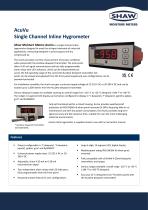 AcuVu Inline Hygrometer Specification Sheet