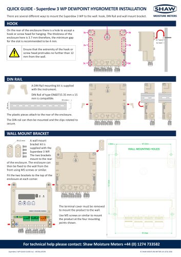 Superdew 3 WP Dewpoint Hygrometer - Installation and Wiring