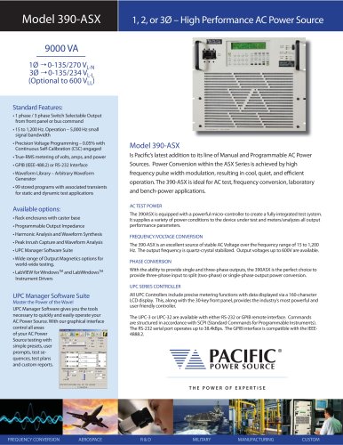 390-ASX Model (9000 VA) - High Performance AC Power Source