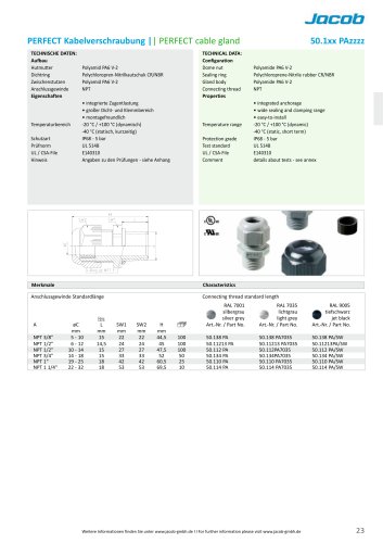 Datasheet PERFECT PA NPT 50.1xx/EMV/R