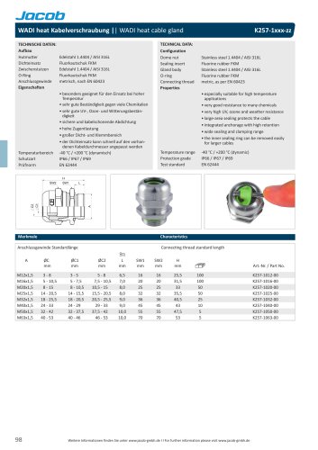 Datasheet WADI heat stainless steel K257-1xxx-zz