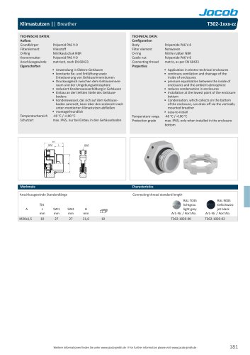 Jacob breather T302 datasheet