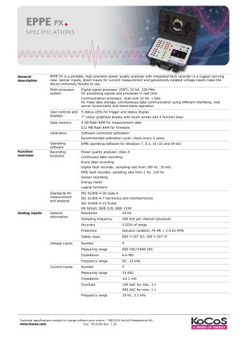 EPPE PX Specifications 