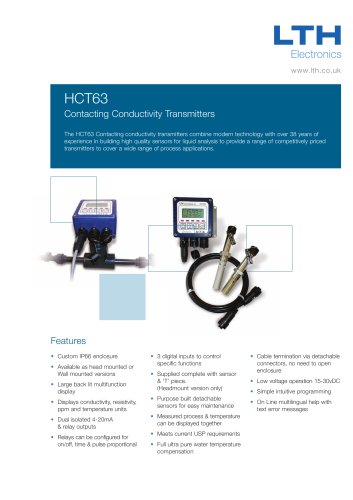 HCT63 Contacting Conductivity Transmitter