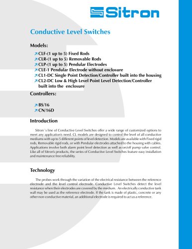 Sitron's Line Of Conductive Level Switches