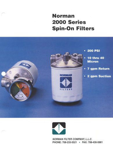 Spin-On Filters, Low Pressure