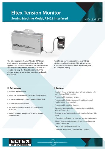 ETM422 - Tension monitoring for sewing machines.