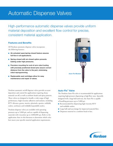 Auto-Flo™ Dispensing Valves