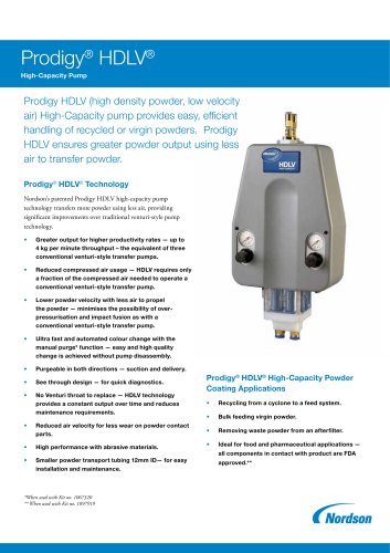 Prodigy® HDLV® High Capacity Pump