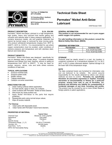 Nickel anti seize lubricant 77124