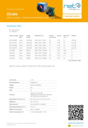 Versatile USB 3.0 cameras 3iCube