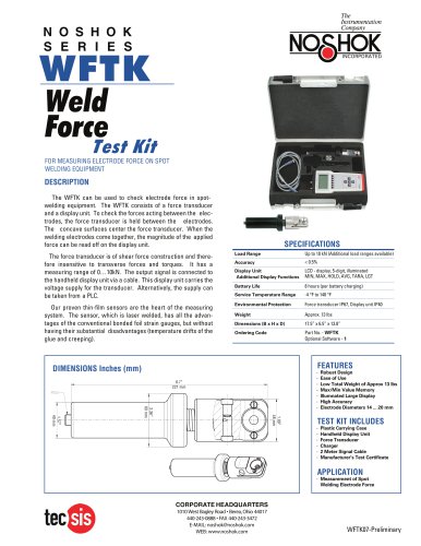 Weld Force Test Kit (WFTK) Flyer WFTK07-Preliminary