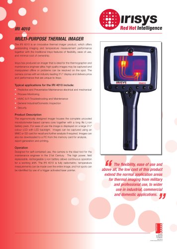 IPU 40099 - IRI 4010 (Thermal Imager) Data Sheet